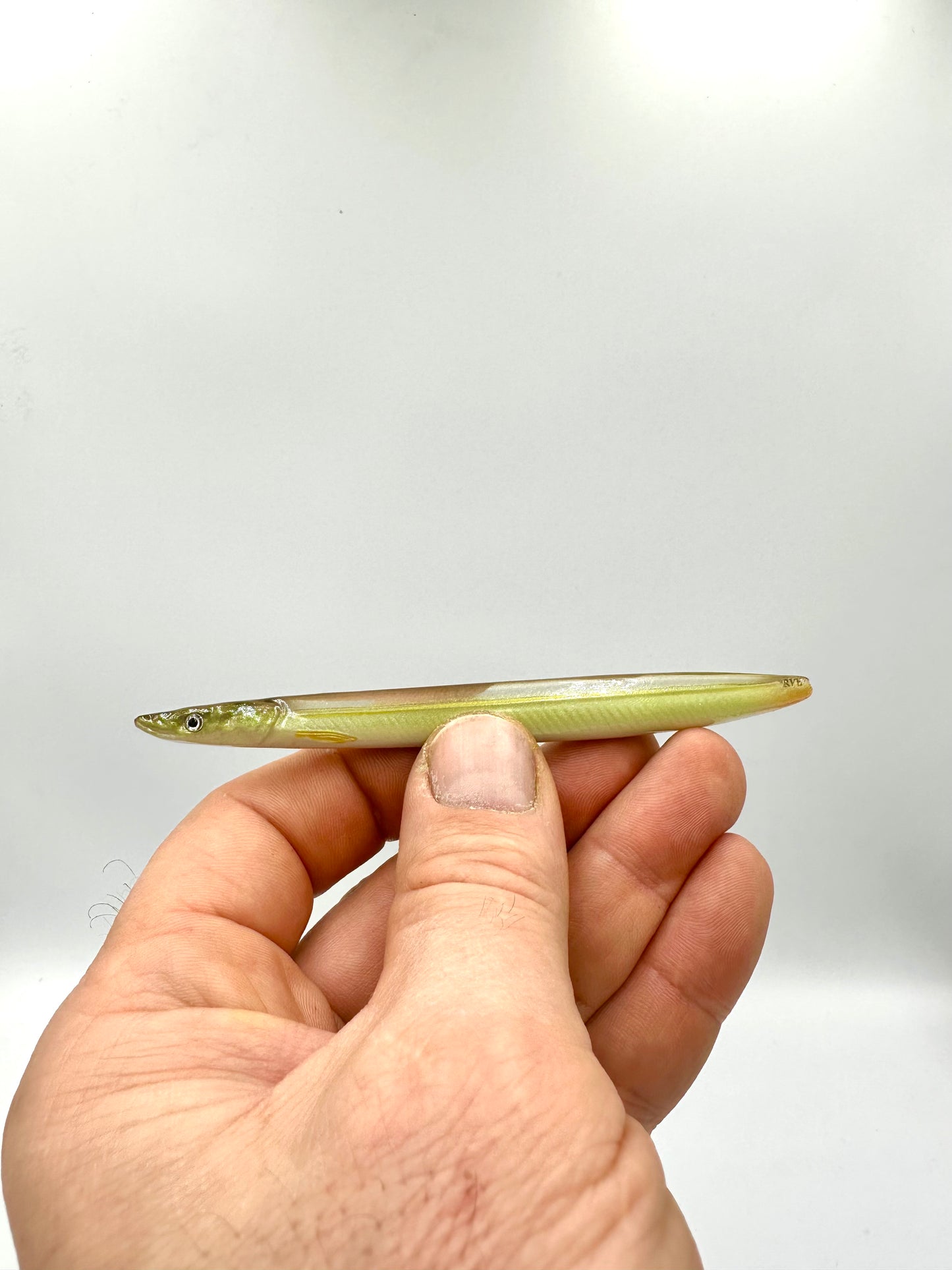 Handmade Sandeel 18.5 gram pearl/green/fluro White/yellow stripe