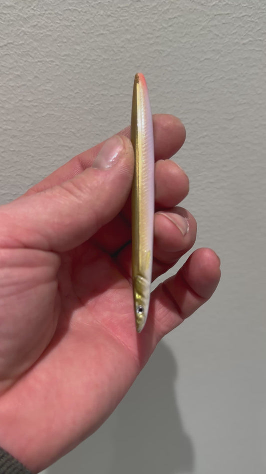 Handmade Sandeel 13.5 gram Olive green/golden stripe